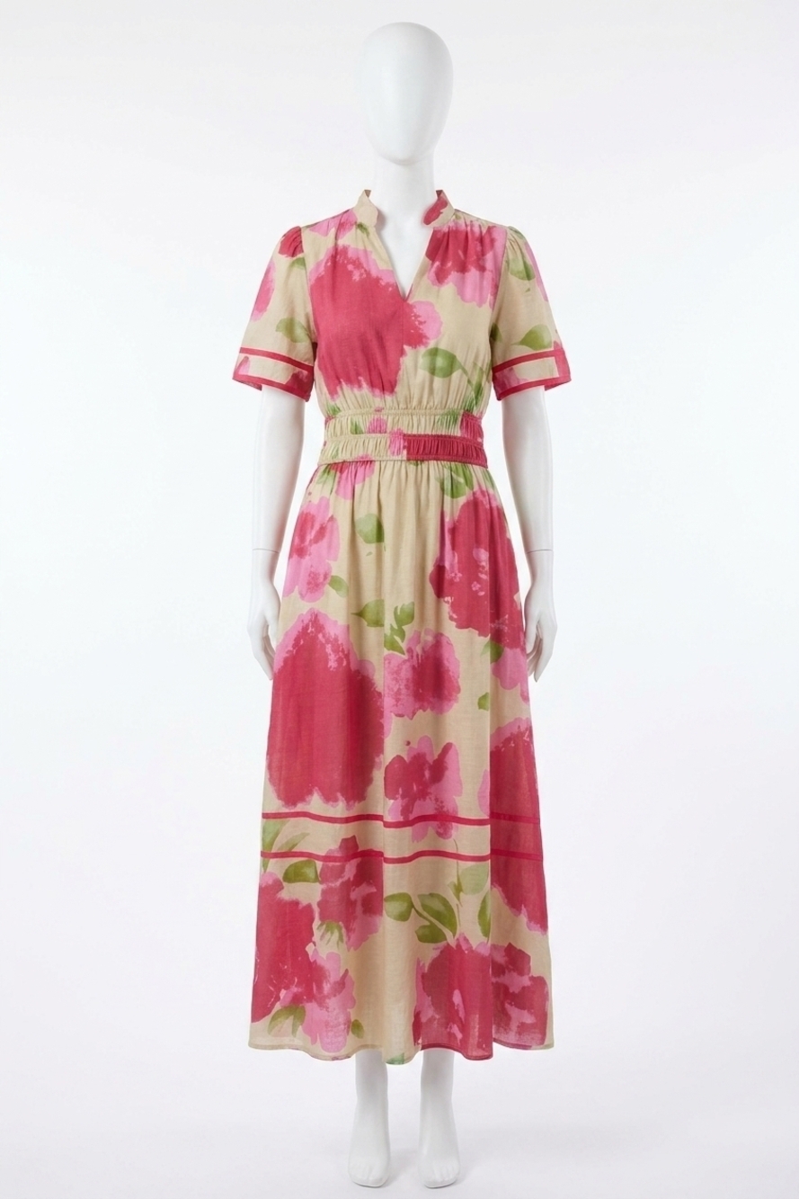 NEW SHE + SKY savannah floral midi dress in pink